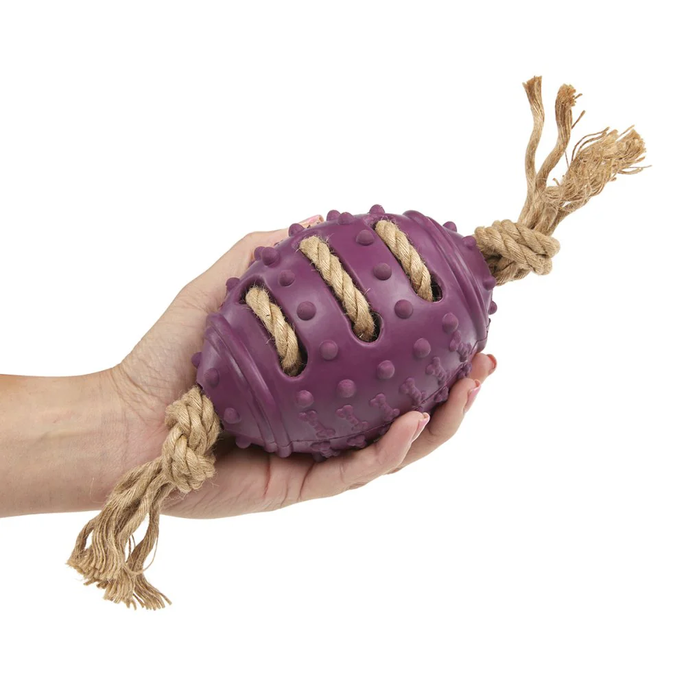 Petface Planet Nobbly Rubber Rugby Ball Dog Toy - Image 2