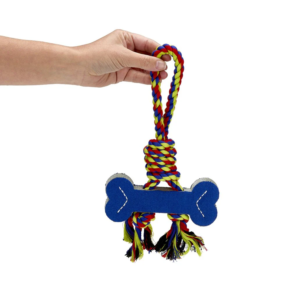 Petface Toyz Textile Bone And Rope Tugger Dog Toy - Image 2