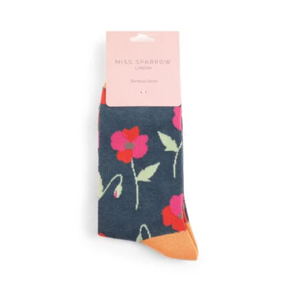 Miss Sparrow Poppy Navy - Image 2
