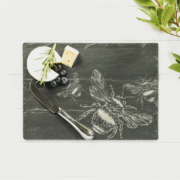 Selbrae House Bee Slate Cheese Board & Knife Set - Image 2