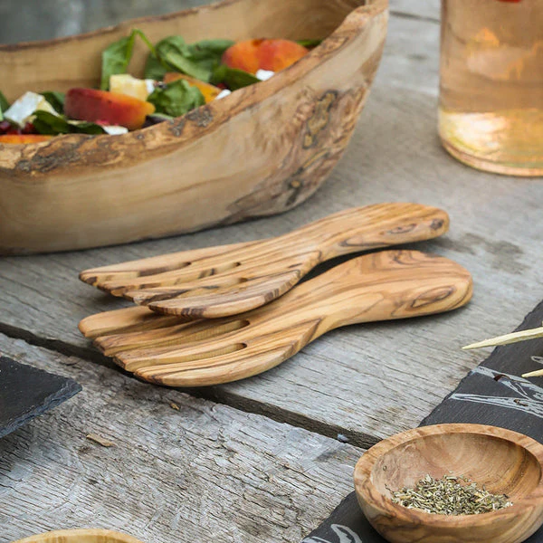 Selbrae House Olive Wood Salad Hands Set - Image 2