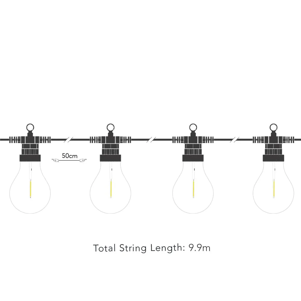Solar Centre Edinburgh USB Solar Festoon Lights (Set Of 20) With Leaf Panel - Image 2