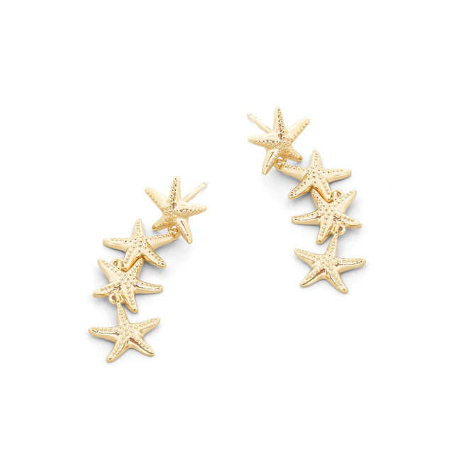 Tipperary Crystal Under The Sea - Starfish Drop Earrings Gold - Image 2