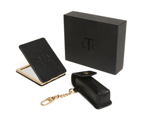 The London Train Case Co. Black Mirror And Lipstick Holder Gift Set - Image 2