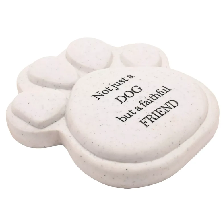 Thoughts of You Pawprint Stone - Dog & Friend - Image 2