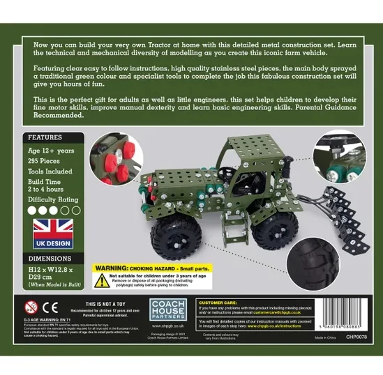 Coach House Tractor Metal Construction Set - 253 Pieces - Image 3