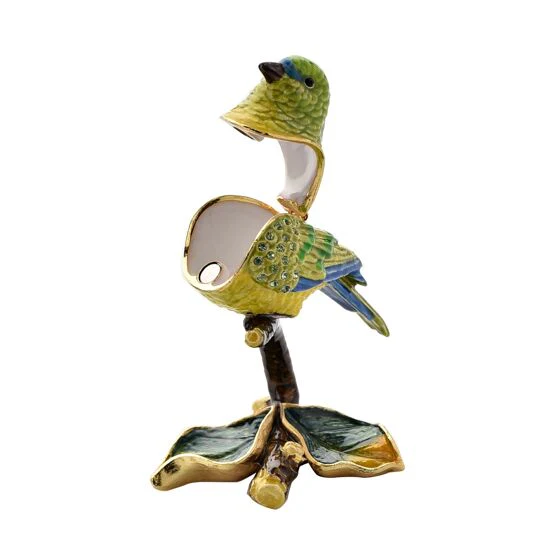 Stratton Treasured Trinkets - Green & Yellow Bird on Branch - Image 2