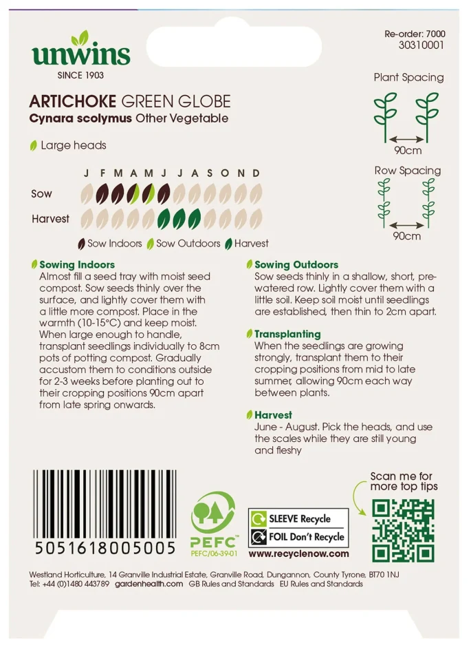 Unwins Artichoke Green Globe Seeds - Image 2