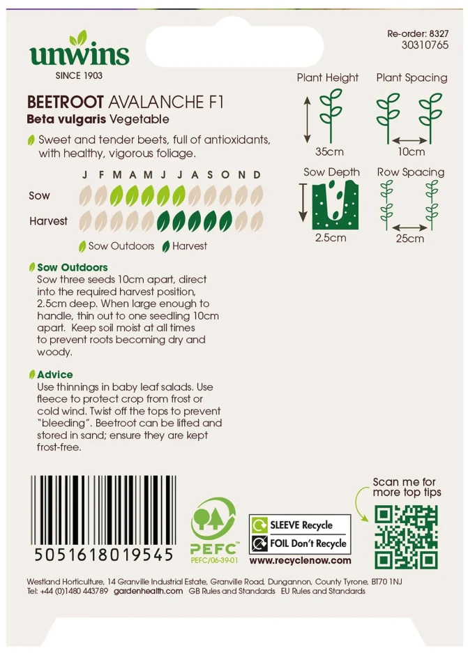 Unwins Beetroot Avalanche F1 Seeds - Image 2