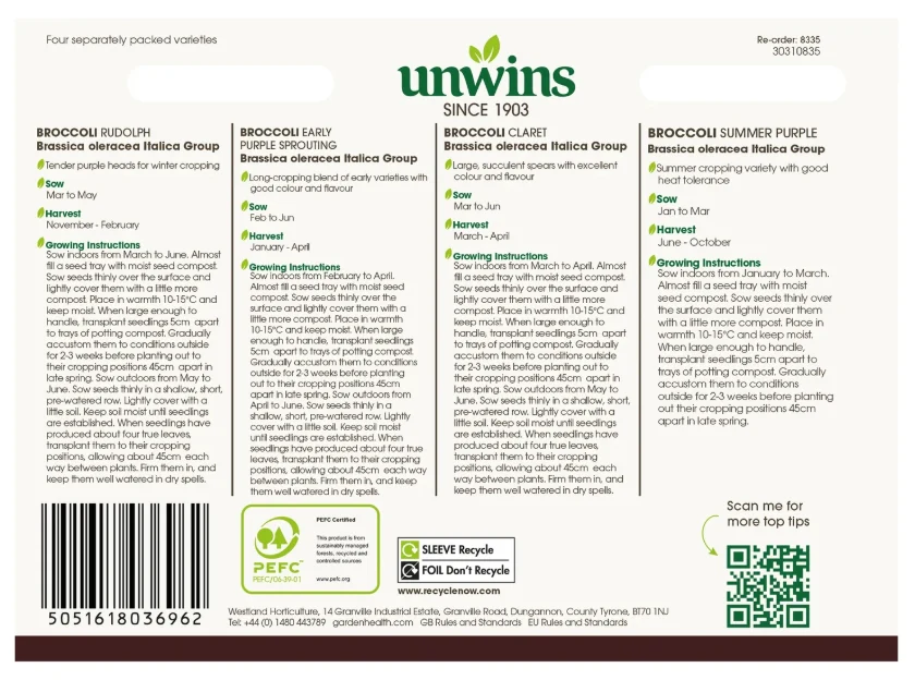 Unwins Broccoli All Season Collection Pack Seeds - Image 2
