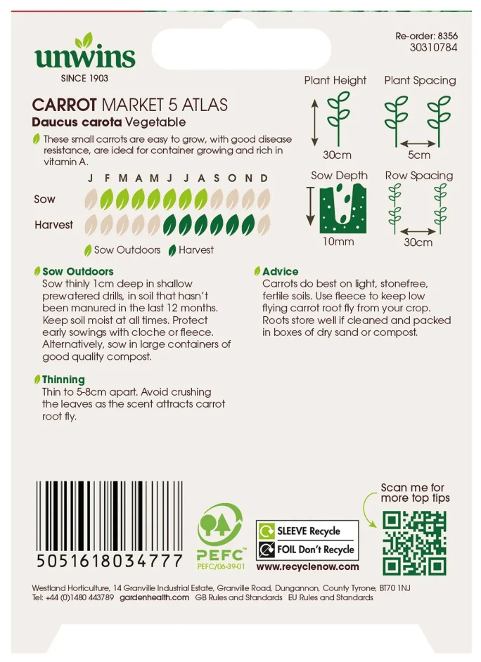 Unwins Carrot Market 5 Atlas Seeds - Image 2