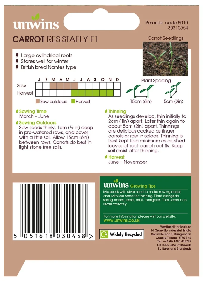 Unwins Carrot Resistafly F1 Seeds - Image 2