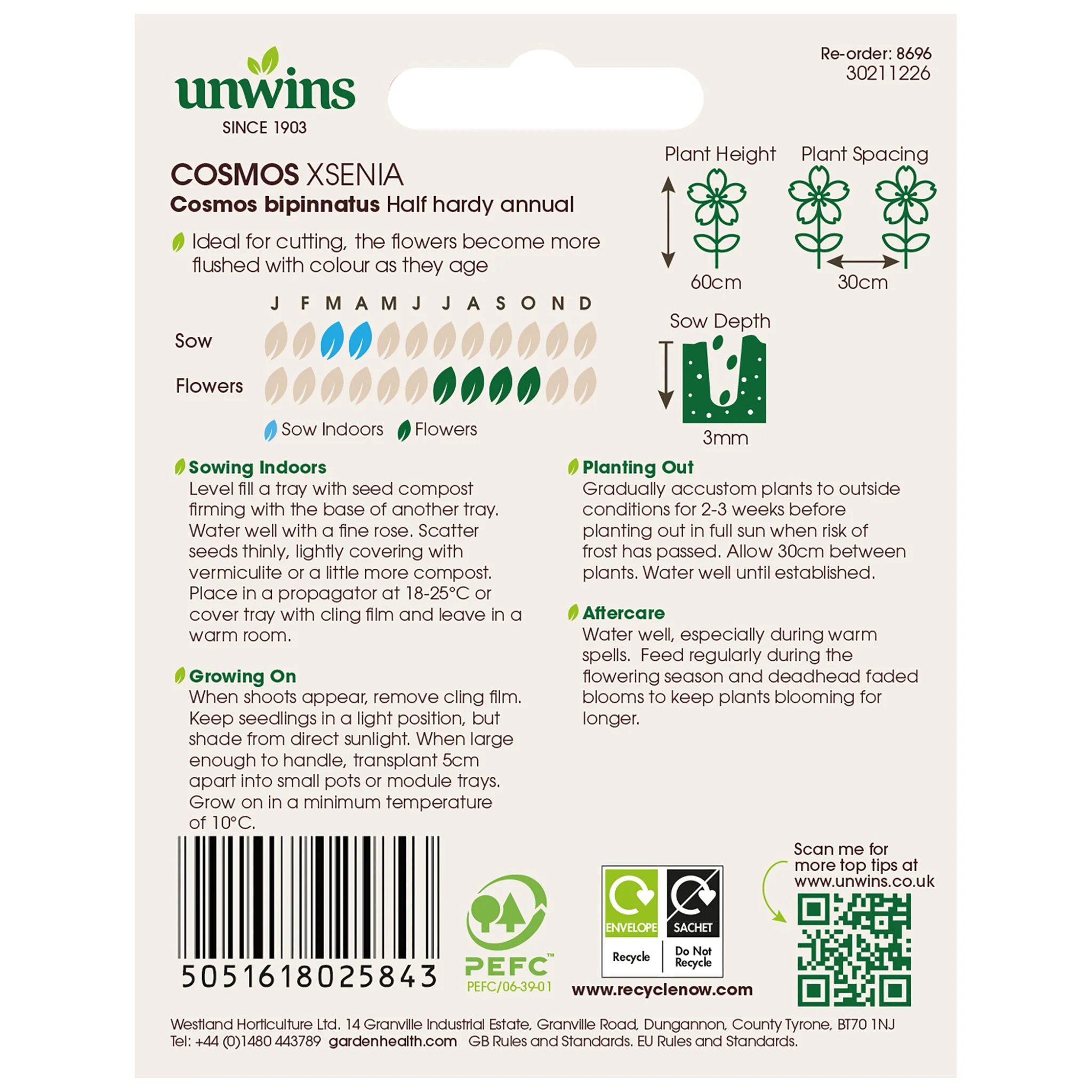 Unwins Cosmos Xsenia Seeds - Image 2