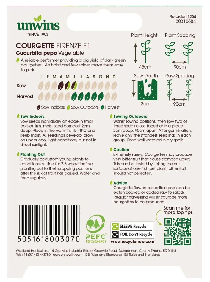 Unwins Courgette Firenze F1 Seeds - Image 2