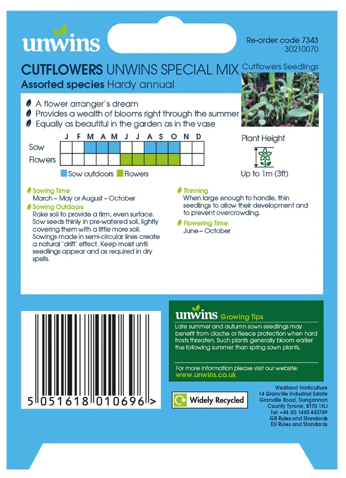 Unwins Cutflowers Unwins Special Mix Seeds - Image 2