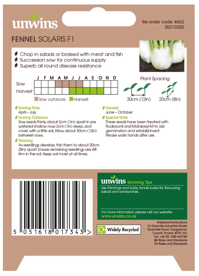Unwins Fennel Solaris F1 Seeds - Image 2