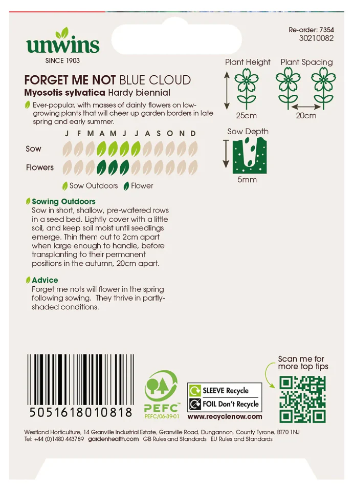 Unwins Forget Me Not Blue Cloud Seeds - Image 2