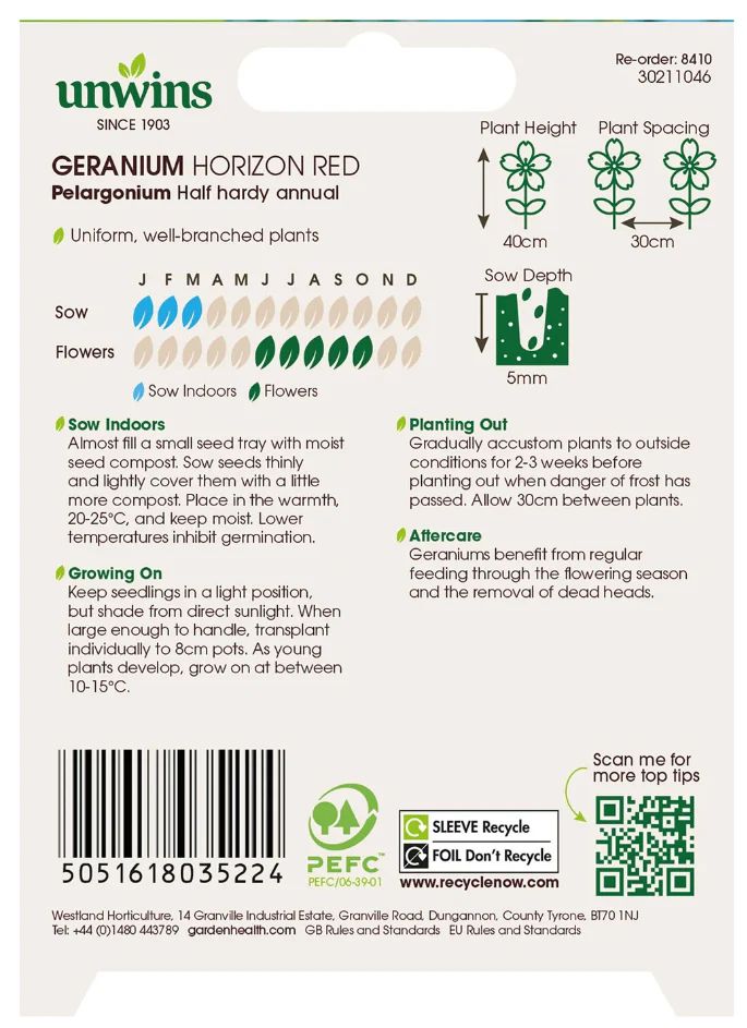 Unwins Geranium Horizon Red Seeds - Image 2