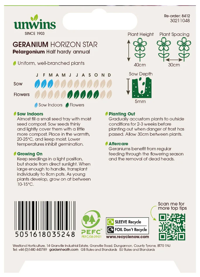 Unwins Geranium Horizon Star Seeds - Image 2