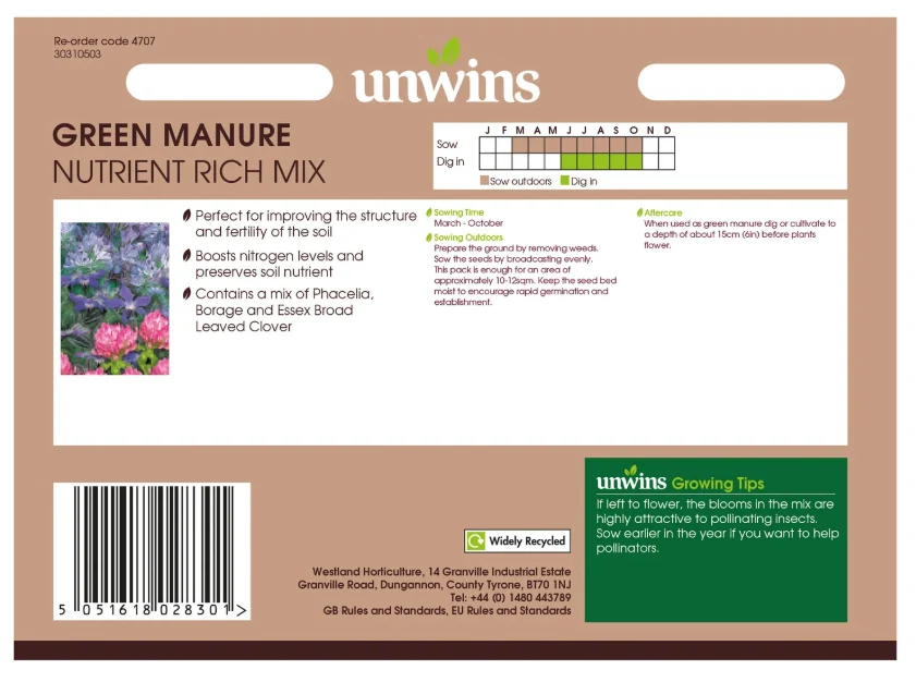 Unwins Green Manure Nutrient Rich Mix Seeds - Image 2