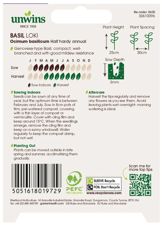 Unwins Organic Basil Loki Seeds - Image 2