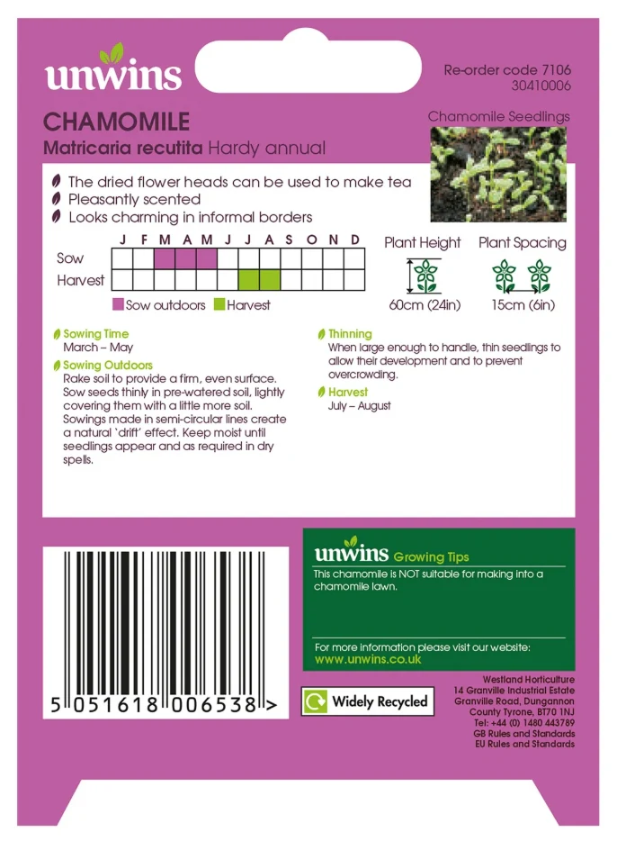 Unwins Chamomile Seeds - Image 2