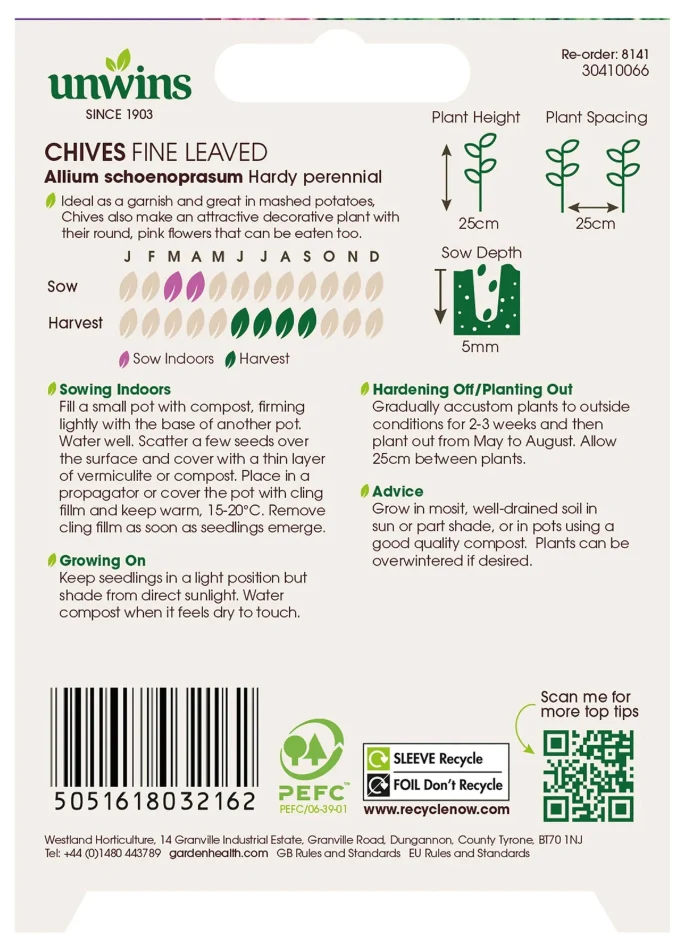 Unwins Chives Fine Leaved Seeds - Image 2