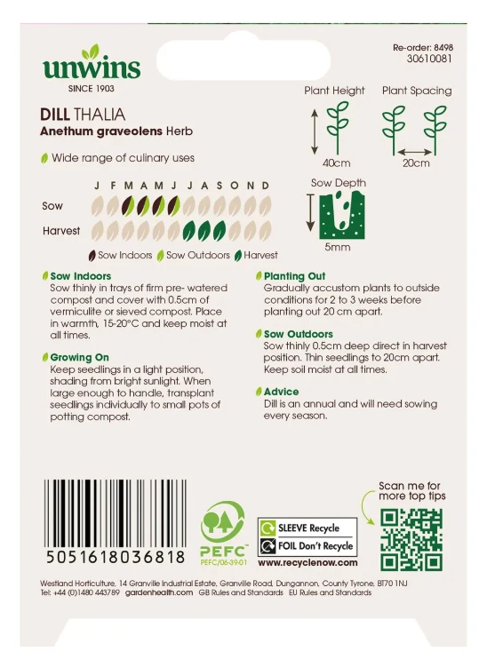 Unwins Organic Dill Thalia Seeds - Image 2