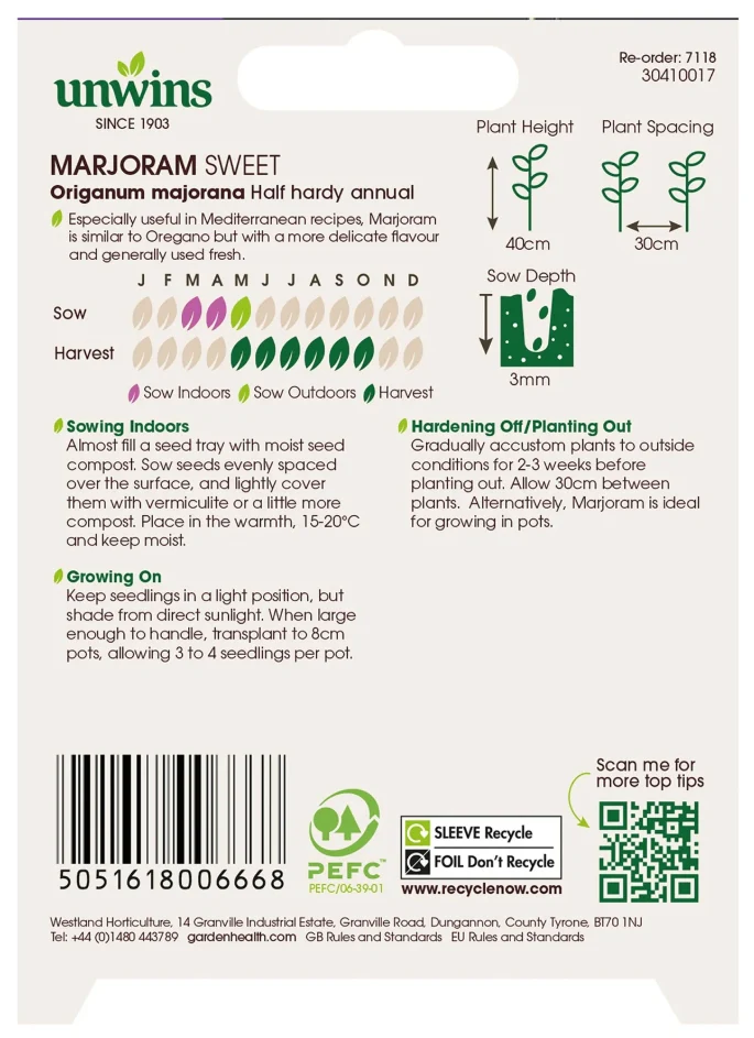 Unwins Marjoram Sweet Seeds - Image 2