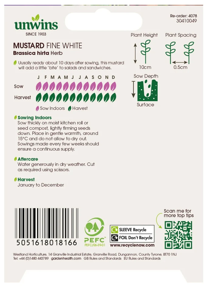Unwins Mustard Fine White Seeds - Image 2