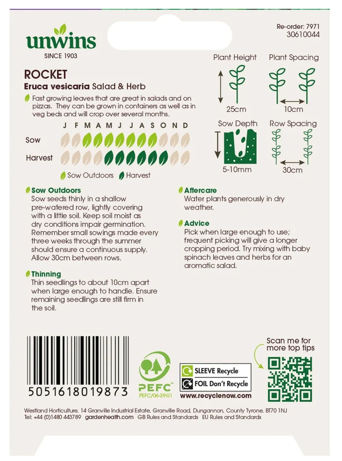 Unwins Organic Rocket Seeds - Image 2