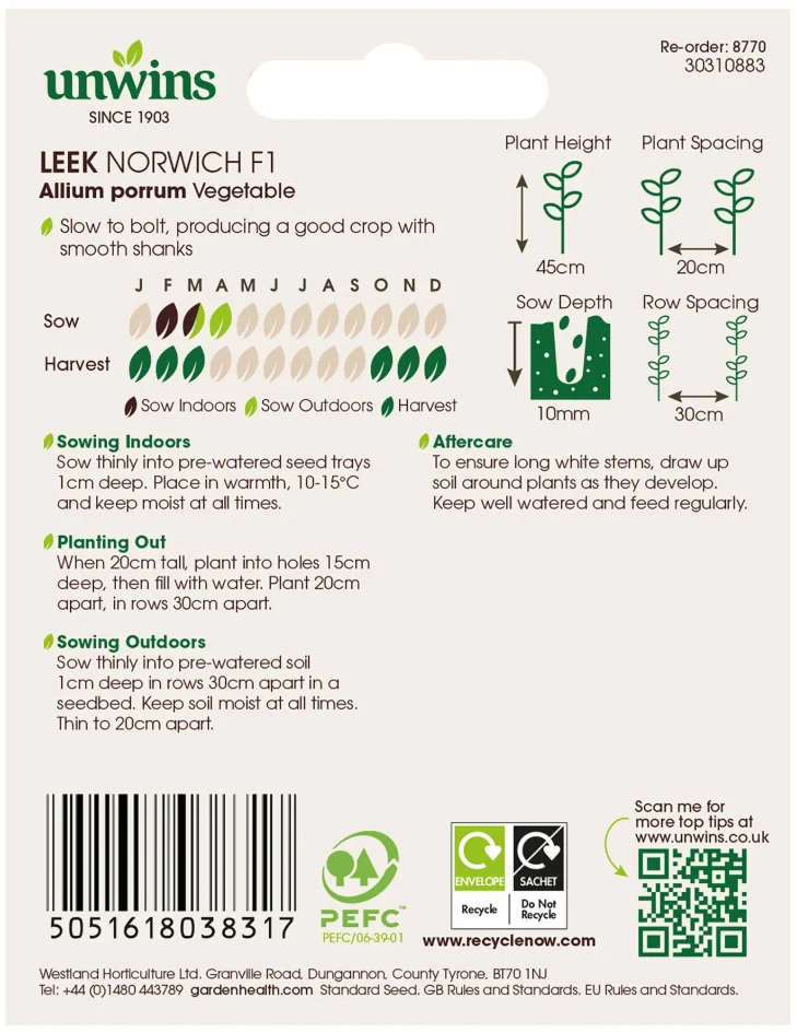 Unwins Leek Norwich F1 Seeds - Image 2