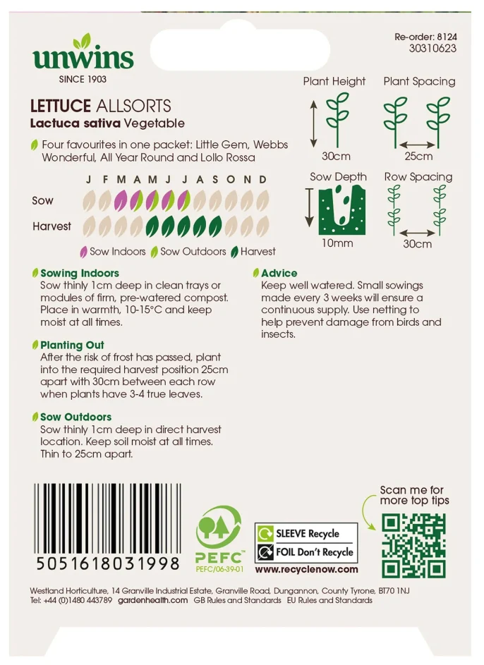 Unwins Lettuce Allsorts Seeds - Image 2