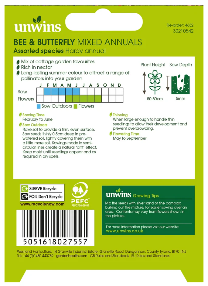 Nature's Haven Bee and Butterfly Mixed Annuals Seeds - Image 2