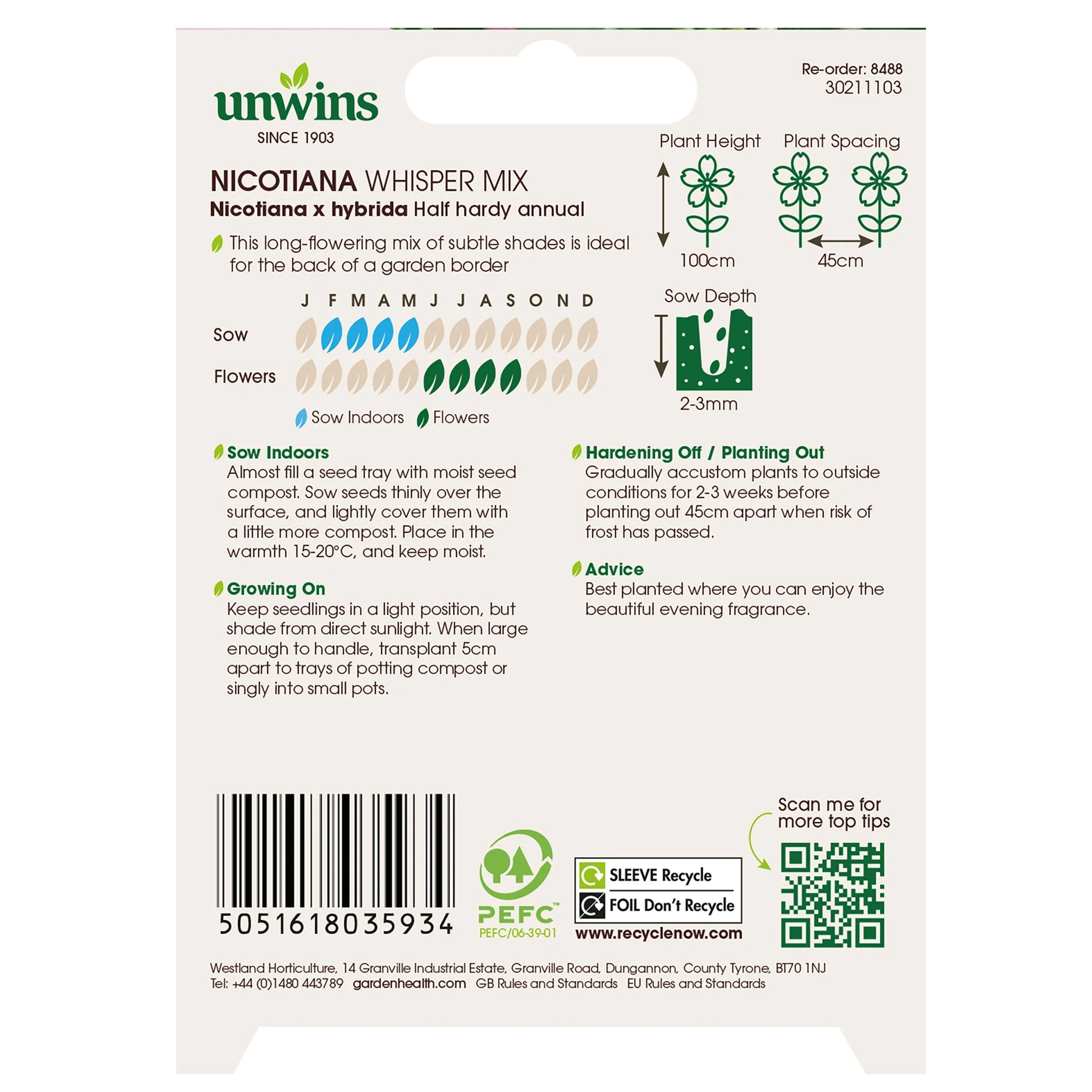Unwins Nicotiana Whisper Mix - Image 2