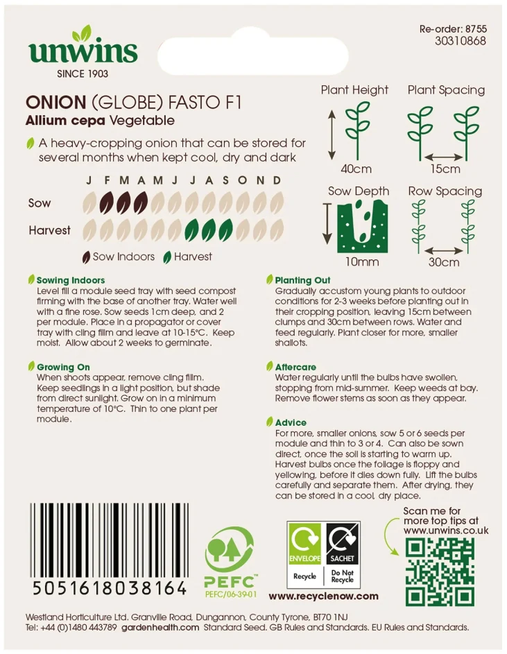Unwins Onion Fasto F1 Seeds - Image 2