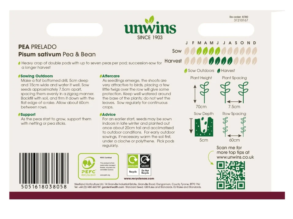 Unwins Pea Prelado Seeds - Image 2