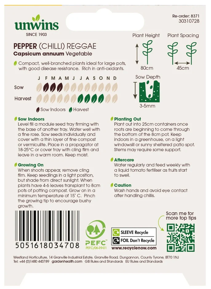 Unwins Chilli Pepper Reggae Seeds - Image 2