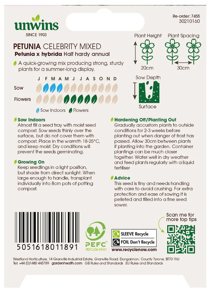 Unwins Petunia Celebrity Mixed Seeds - Image 2