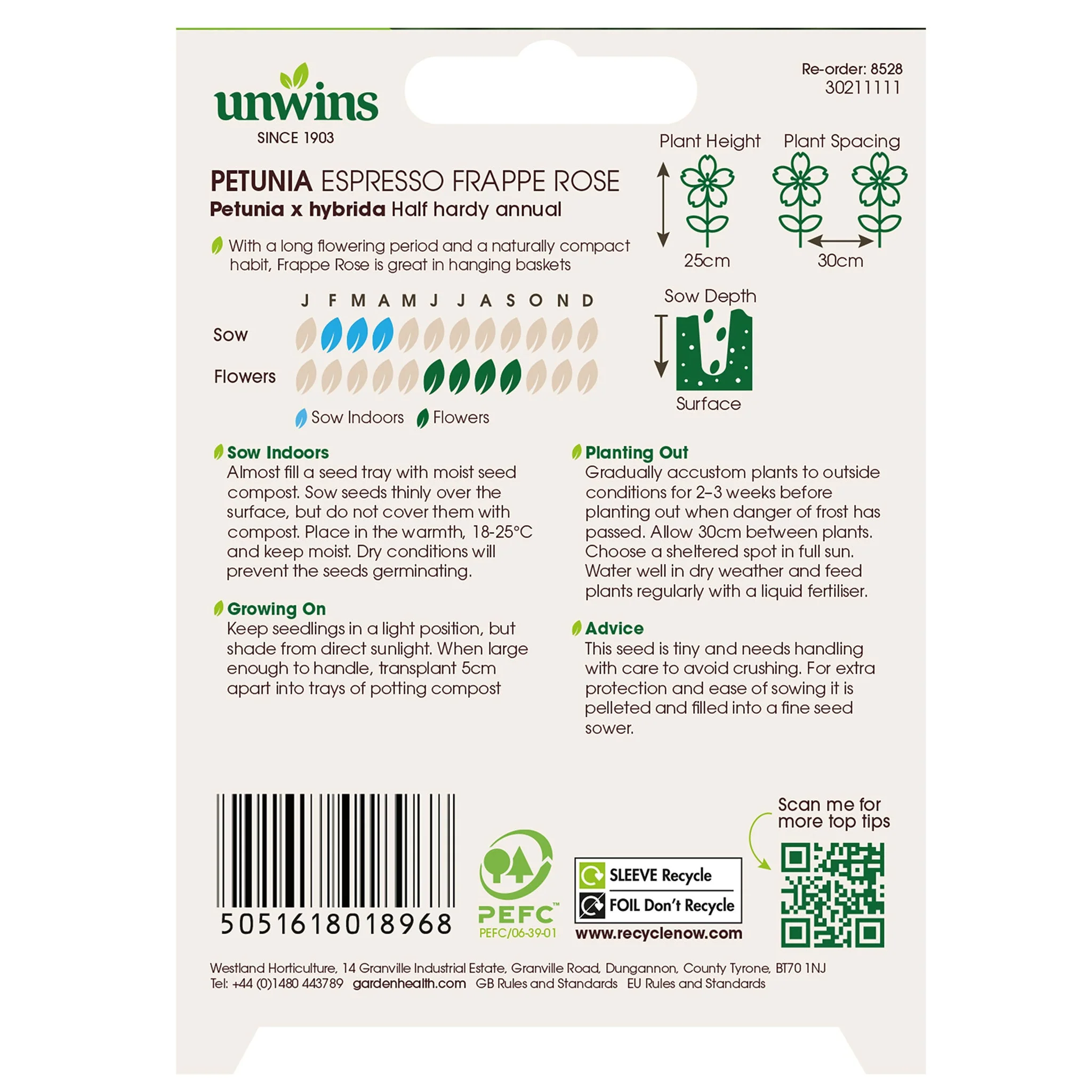 Unwins Petunia Espresso Frappe Rose Seeds - Image 2