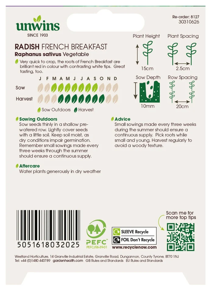 Unwins Radish French Breakfast Seeds - Image 2