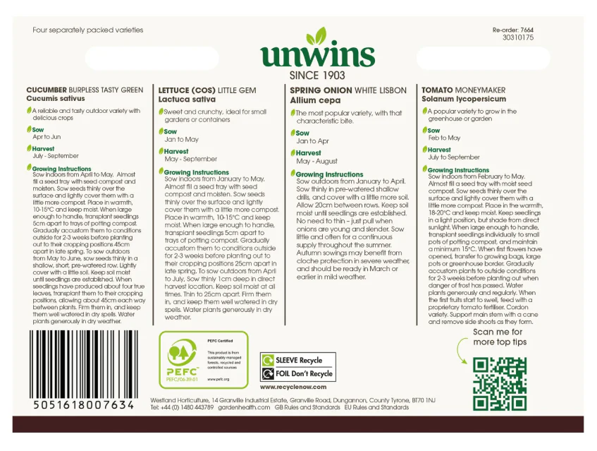 Unwins Salad Classic Collection Pack Seeds - Image 2