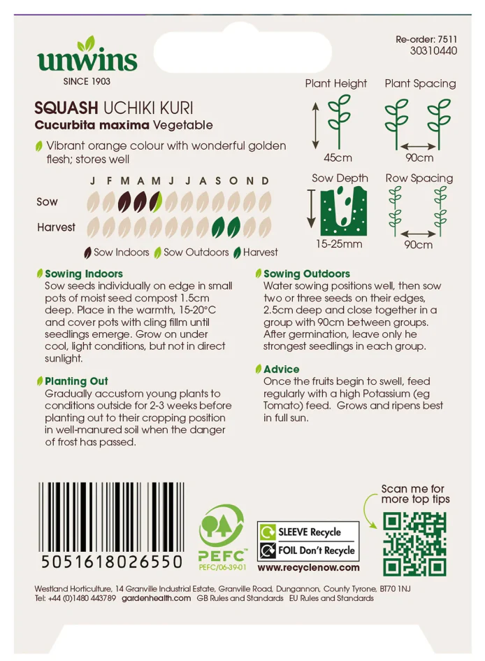 Unwins Squash Uchiki Kuri Seeds - Image 2