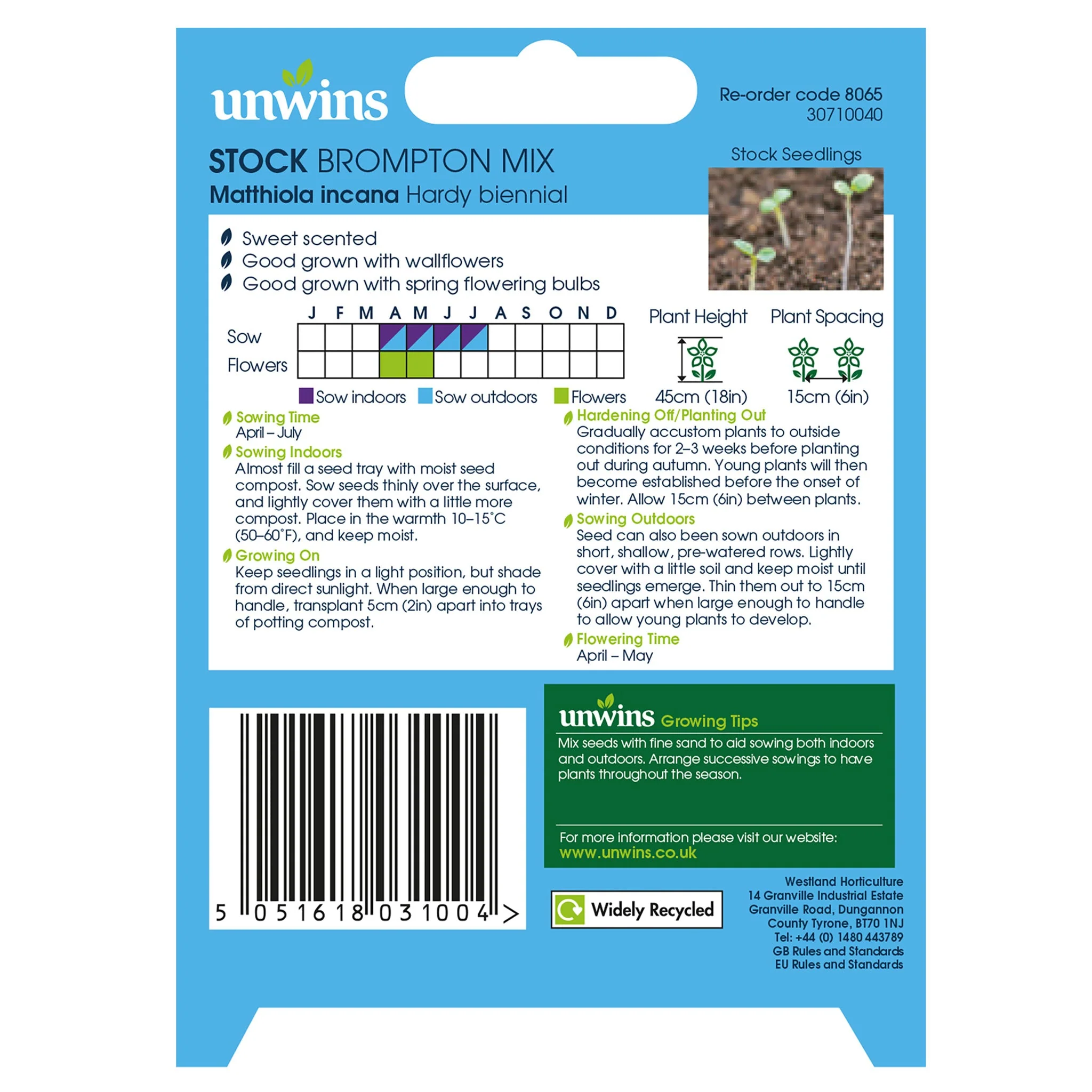 Unwins Stock Brompton Mix Seeds - Image 2