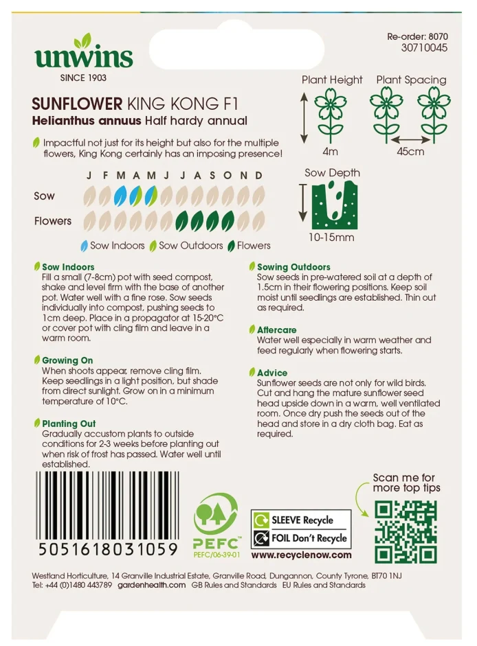 Unwins Sunflower King Kong F1 - Image 2