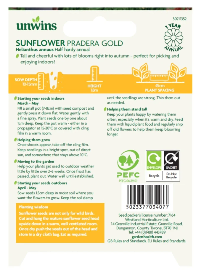 Unwins Easy Wins Sunflower - Image 2