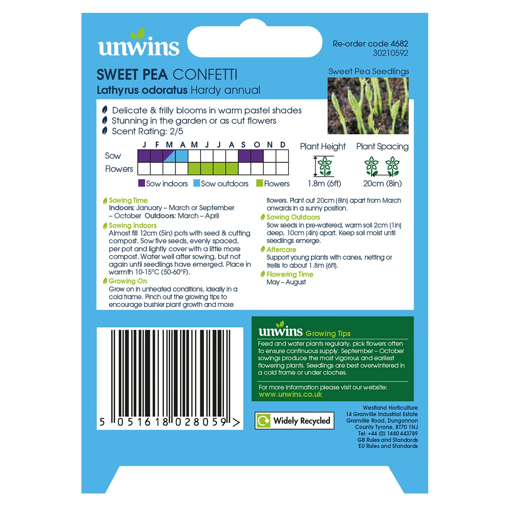 Unwins Sweet Pea Confetti Seeds - Image 2