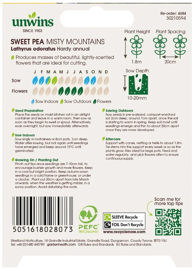 Unwins Sweet Pea Misty Mountains - Image 2