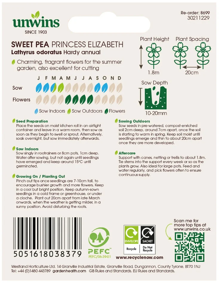 Unwins Sweet Pea Princess Elizabeth - Image 2