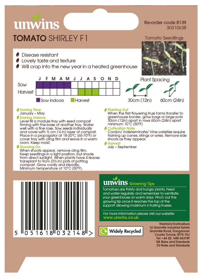 Unwins Round Tomato Shirley F1 Seeds - Image 2